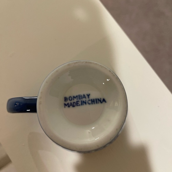 Bombay Company Tea Cup Arabesque Tile Cobalt Blue/White w/Silver Accent - 9 each - Picture 4 of 5